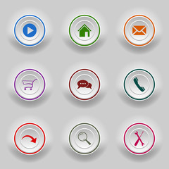 Colored set round buttons for web template