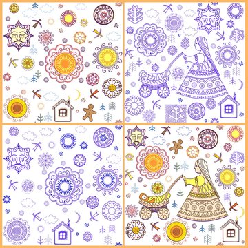 Shrovetide wallpapers with abstract pattern