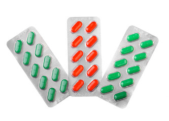 Three blisters of pills