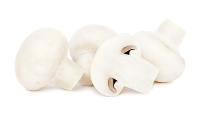 Three whole and a half champignon (isolated)