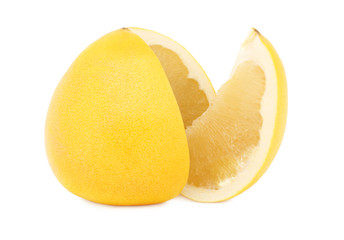 Sliced ripe pomelo (isolated)