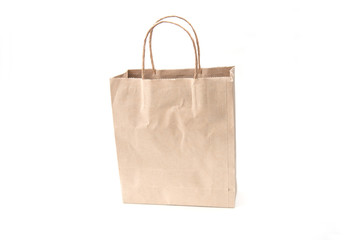 brown paper bags isolate on white background