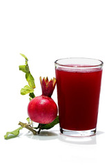 Pomegranates with green leaves