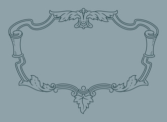 Vector outline frame, elegant vignette