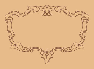 Vector outline frame, elegant vignette