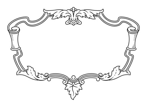 Vector outline frame, elegant vignette