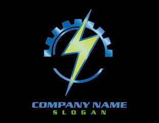 Electrical logotype black background