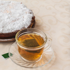 cup of tea and pumpkin pie