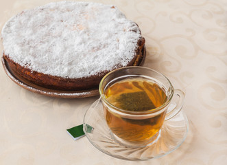 cup of tea and pumpkin pie