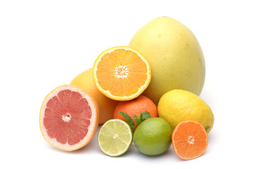 Citrus on white background