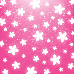 Shiny flowers on pink background