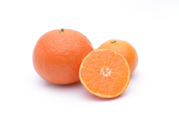 Mandarin fruit on white