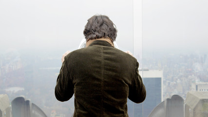 Fototapeta na wymiar Man Watching Skyline