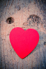 Heart of love in Valentine's day on wooden.