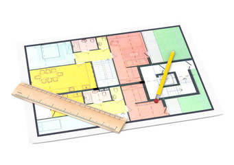 House plan on white background