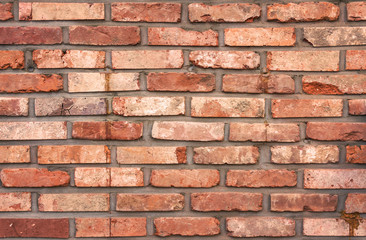 dirty Red brick wall background.