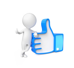 Small person showing thumb up