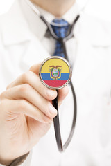 National flag on stethoscope conceptual series - Ecuador