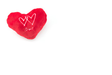 Red heart on white background