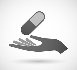 Hand giving a pill