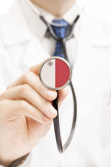National flag on stethoscope conceptual series - Malta