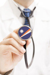 National flag on stethoscope series - Marshall Islands