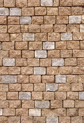 Decorative mosaic on the wall closeup