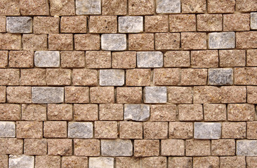 Decorative mosaic on the wall closeup