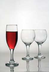 Wine glass of red wine.