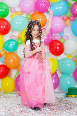 Fototapeta na wymiar Carnival color little princess
