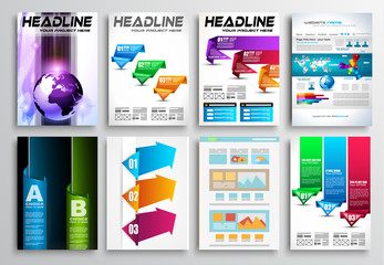 Set of Flyer Design, Web Templates. Brochure Designs, Technology