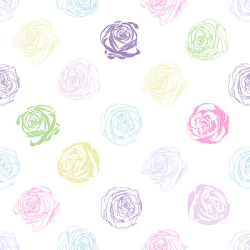 Beautiful  background with abstract colored roses