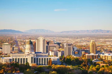 Poster Salt Lake City panoramic overview © andreykr