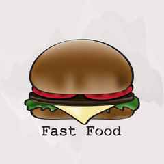 Hamburger in a watercolor style