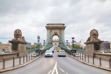Fotobehang Kettingbrug The Szechenyi Chain Bridge in Budapest