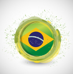brazil ink circle flag illustration design