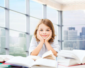 student girl studying at school