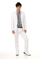 Fashion business man on white suit