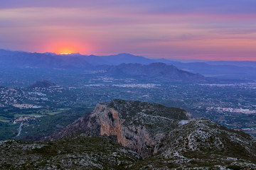 Fototapeta premium Mount Montgo in twilight