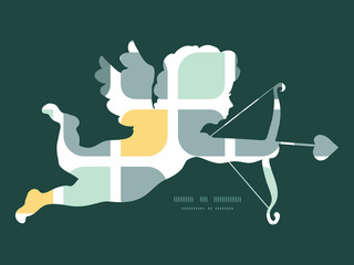 Vector abstract gray yellow rounded squares shooting cupid