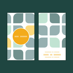 Vector abstract gray yellow rounded squares vertical round frame