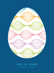 Vector colorful horizontal ogee Easter egg sillhouette frame