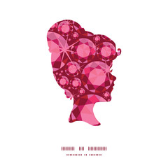 Vector ruby girl portrait silhouette pattern frame