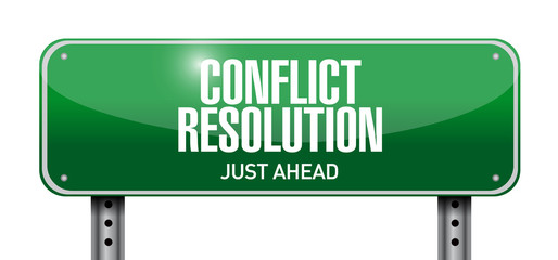 conflict resolution road sign illustration design