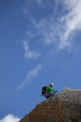 scalatore sulla cima