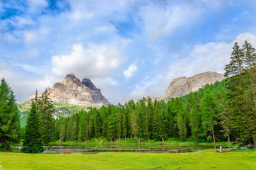Fototapeta na wymiar Beautiful mountain landscape, Sexten Dolomites, Tyrol, Italy