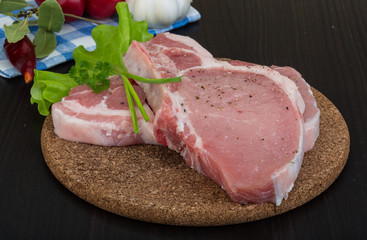 Raw t-bone steak