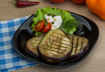 Grilled aubergine