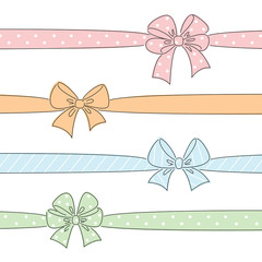 Naklejka na ściany i meble Color bows and ribbons