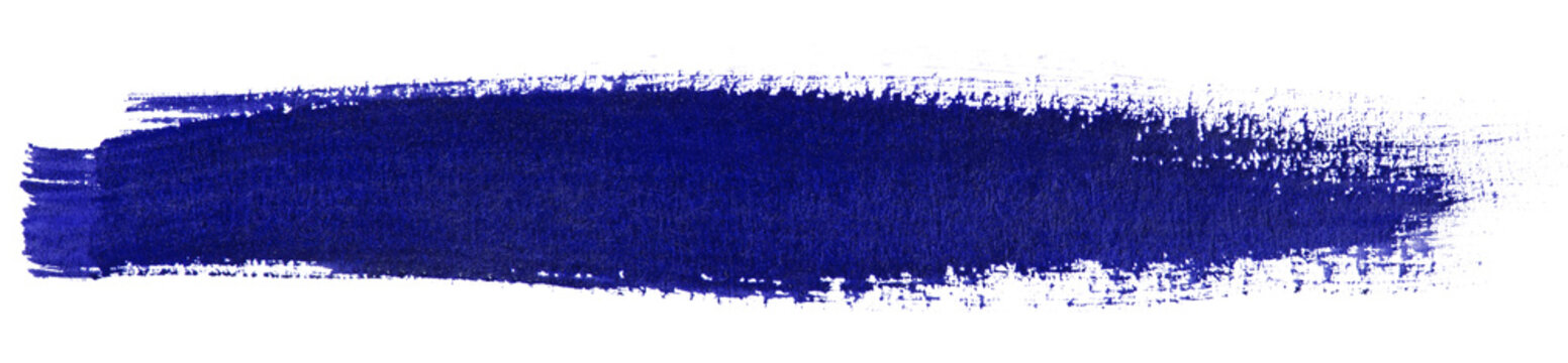 Blue stroke of watercolor paint brush